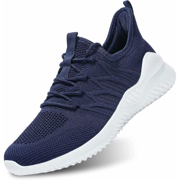 Men's Running Shoes Slip-on Walking Sneaker Lightweight Breathable Trainers Navy
